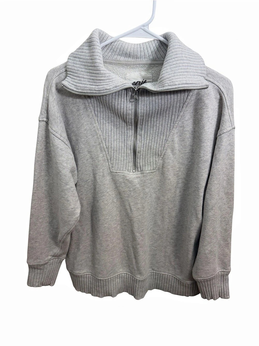 Aerie Gray Quarter-Zip Pullover Size XS